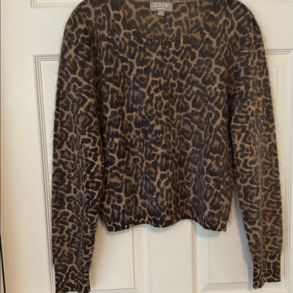 J.Crew Animal Print Knit cashmere Sweater